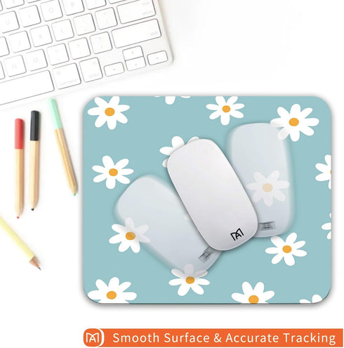 Personalized Premium-Textured Custom Mouse Mat Design - Square Mouse Pad Little Daisy, Washable Lycra Cloth, Non-Slip