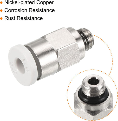 PATIKIL M5 Push to Fit 3mm OD Hose Connect Fittings, 2 Pack Straight Coupling Adapter for Gas Pneumatic