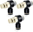 TAILONZ PNEUMATIC 3 Pack SL-3/8-N2 Push to Connect Air Line Fitting, 3/8 Inch OD 1/4 Inch NPT Elbow Valve