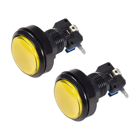 uxcell Game Push Button 46mm Round 12V LED Illuminated Switch with Micro Switch for Arcade Games, Yellow 2pcs