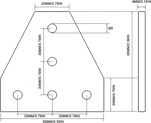 2020 Aluminum Extrusion Connector Bracket Set, 8PCS Joint Plates, M3 Wrench, T-slot Nuts, and Screws