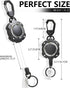 LIUGX Retractable Keychain, Heavy Duty Carabiner Key Chains, Tactical ID Badge Reel with 31.5” Wire Rope