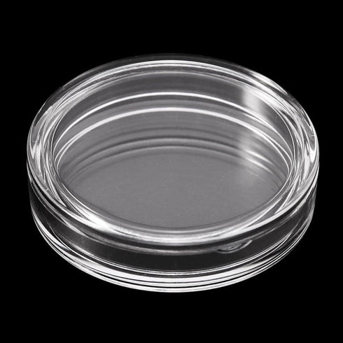 Hisocute 38.6mm Round Acrylic Coin Storage Box Clear Container Organizer For Home Bedroom Office Bookshelf Show Storage
