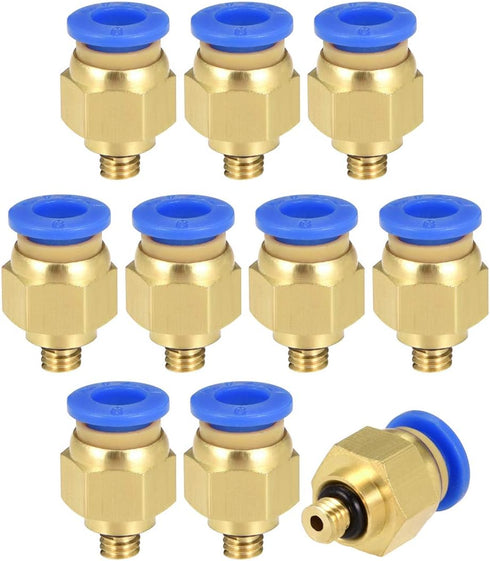 uxcell Straight Pneumatic Push to Quick Connect Fittings, M5 Male x 6mm Tube OD, 4pcs