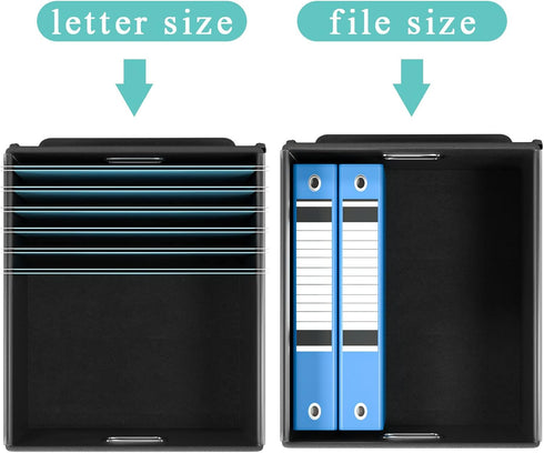 Upgraded File Organizer Box with Lid, Huolewa Collapsible Linen Hanging Filing & Storage Box for Office/Decor