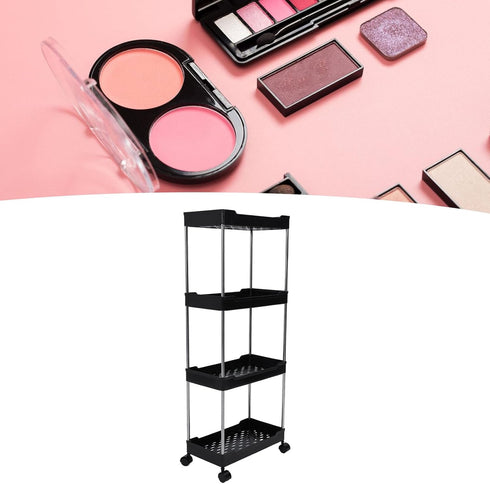Miriam Song 4 Rolling Cart, Widened PP Stainless Steel, Tier with Wheels, Storage Trolley for Bathroom Furniture