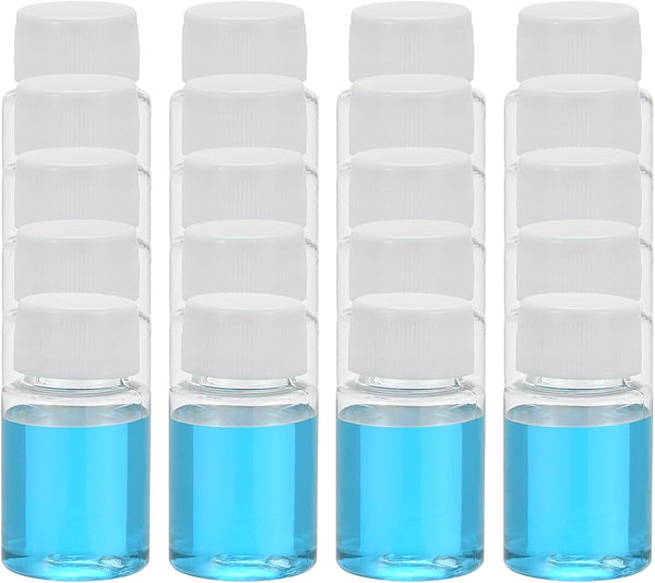 PATIKIL 20 Pcs 40ml PET Wide Mouth Reagent Bottles with Screw Cap for Lab Liquid Storage
