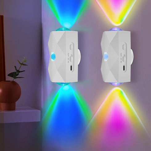 DQQDFTF LED Wall Mounted Lights Battery Operated Wall Lamp 2 Pcs with Motion