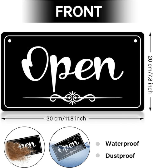 CARGEN Open Signs - Double Sided Open Closed Sign with Rope, Business Hours Hanging for Walls Window Shop Bar Hotel