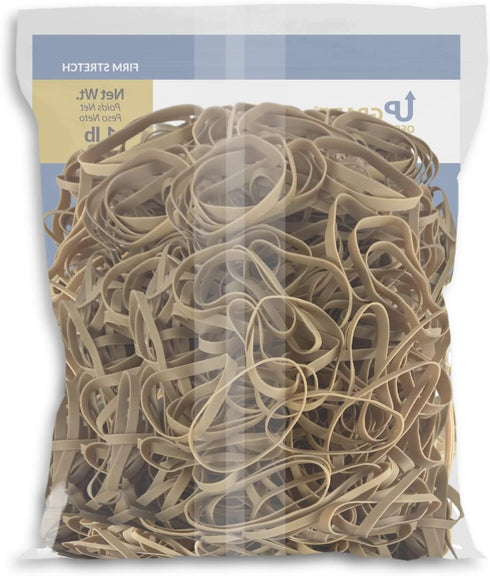 Upgrade Office Supply UPG22464 Rubber Bands, Size #64 (3-1/2" x 1/4") Natural Crepe, Made in USA (1 Pound Bag)