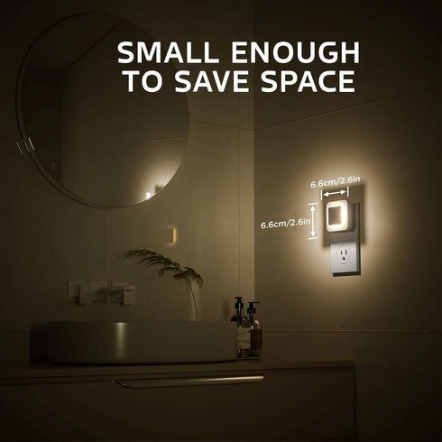 Hallway/Stairway/Bathroom/Bedroom/Kitchen,2 Packs Midea Backlit Night Lights Plug Into Wall for Sleep,Indirect Soft