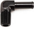 1/4" NPT Male to 3/8" Hose Barb Fitting Adapter - 90 Degree Aluminum Black for 6AN Push on Hose