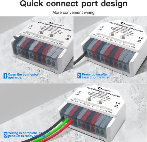 ESP32 5~24V WS2811 WS2812 SK6812 TM1814 WS2813 WS2815 GLEDOPTO Mini WLED LED Controller DC DIY Dynamic Lighting Work