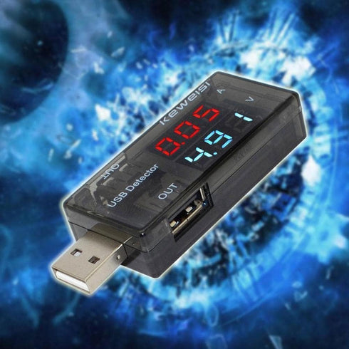 Black USB Power Meter, USB Current Meter, LCD Digital Multimeter for Voltage Testing and Current Measurement