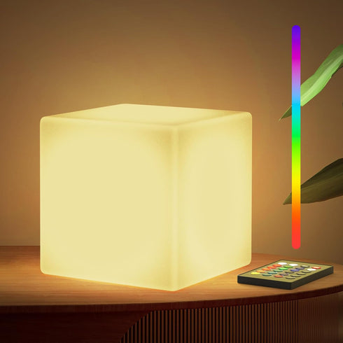 LOFTEK 7-inch LED Cube Lights, Rechargeable RGB 16 Colors Tesseract Cube, Cordless