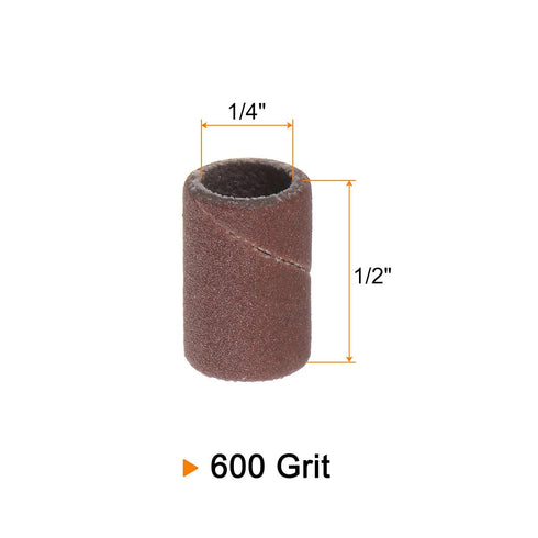 100pcs Sanding Drums 1/4 Inch Mini Sanding Sleeves 600 Grit Sanding Bands for Drum Sander Rotary Tools