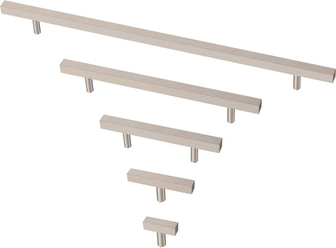 Franklin Brass Simple Square Bar Cabinet Pull, Stainless Steel, 5-1/16 in (128mm) Drawer Handle, 10 Pack
