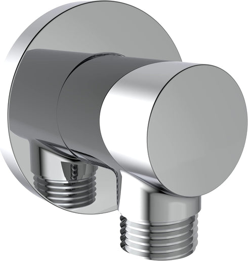 Aquaiaw Wall Supply Elbow with O-Ring Flange, Tapered 1/2 NPT Female Inlet, Polished Chrome