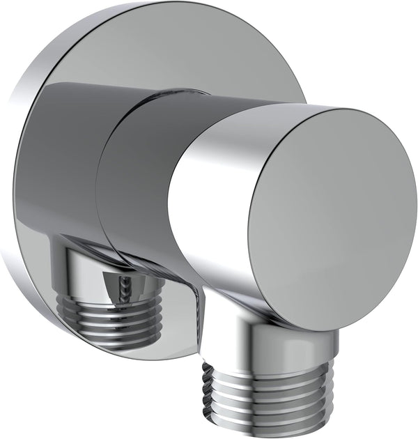 Aquaiaw Wall Supply Elbow with O-Ring Flange, Tapered 1/2 NPT Female Inlet, Polished Chrome