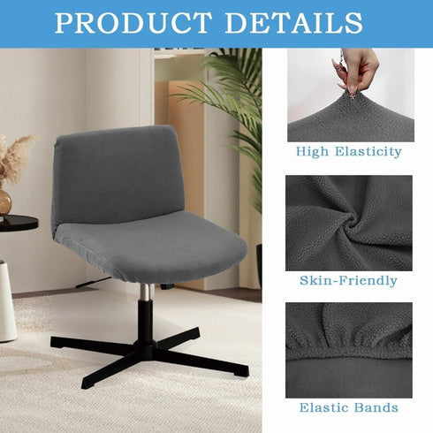Generic Armless Criss Cross Chair Cover Looking Stretch Mid Back Wide Accent Chair Slipcover, Exquisite Vanity Cover
