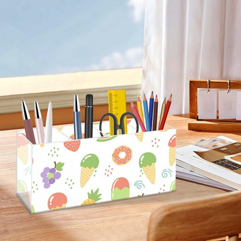 Generic Summer Watermelon Strawberry Ice Cream Pen Organizer Acrylic White Board Marker Holder Organizer Pen and Pencil