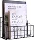 Desk Organizer, 3-Section Vertical Magazine Rack, Metal File Sorter, Document Organizer for Office Desk (Black)