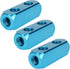 Beduan 1/4" 2 Way 5 Port Aluminum Air Hose Inline Manifold Block Splitter, Pack of 3
