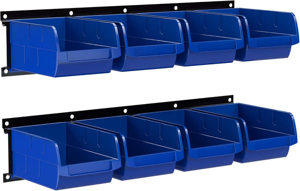 UNITEDPOWER wall mounted garage storage bin, Parts Rack, Plastic Hanging Stackable Storage