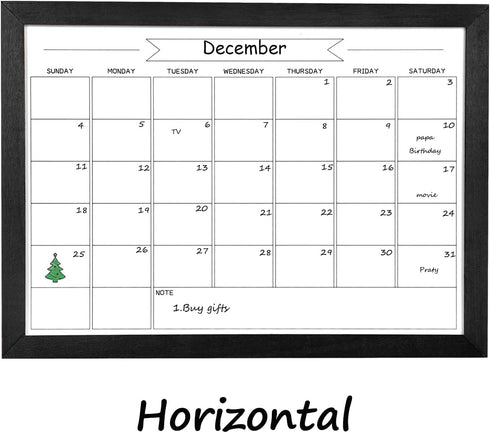 TORASO Dry Erase White Board & Monthly Calendar Board, Magnetic Whiteboard for Wall, Hanging Board for Office, Home