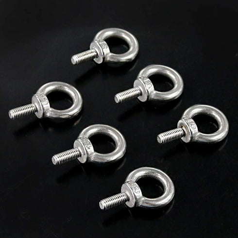 Glarks 36Pcs 304 Stainless Steel M5 Male Thread Machinery Shoulder Lifting Ring Eye Bolt Set with Lock Nuts/Lock Washers