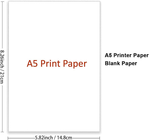 A5 100 A5 28lb 70lb (105 5.83" 8.27" (148 210 mm) Printer Paper - Sheets, Premium Bright White Paper, Bond / Text gsm)