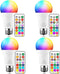 ILC LED Light Bulb, 85W Equivalent, Color Changing 2700K Warm White, Remote Control RGB, Dimmable E26, 4 Pack