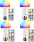 ILC LED Light Bulb, 85W Equivalent, Color Changing 2700K Warm White, Remote Control RGB, Dimmable E26, 4 Pack
