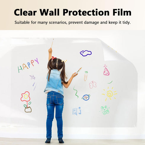 Clear Contact Paper, 15.8" Peel and Stick Wallpaper for Bathroom, Removable Transparent Wall Protective Film