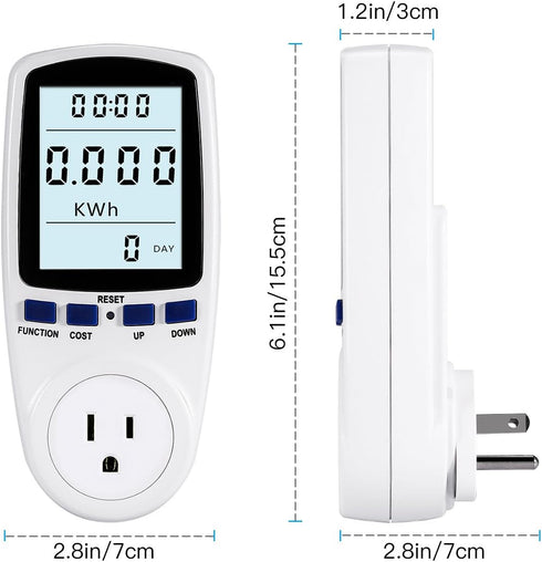 US Plug Multi Functional Power Meter, Backlight Monitor for Voltage Electricity Measurement, Home Tools Kits