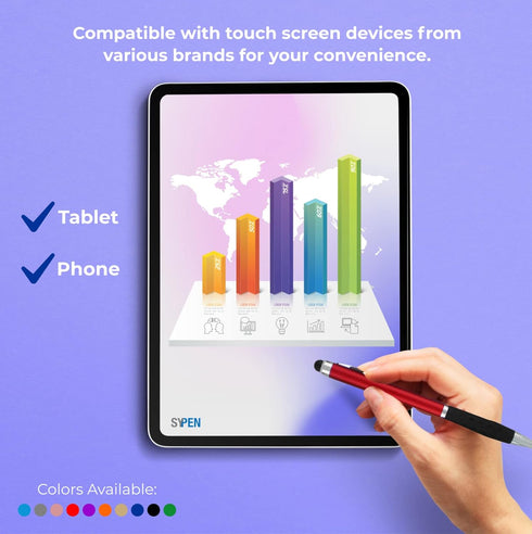 Stylus Pens - 2 in 1 Capacitive Touch Screen with Ballpoint Writing Pen, Sensitive Tip for iPad iPhone Samsung Galaxy &