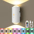 16 Motion Sensor Wall Light, RGB LED Wall Light with Remote Control, Colors Brightness Adjustable, Wall Sconces Battery