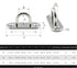 2-Pack M8 Strip Type Eye Plate with Enclosed Hook, 304 Stainless Steel Heavy Duty Ceiling & Wall Mount