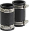 6I45x2 Flexible PVC Coupling with Stainless Steel Clamps, 1-1/4'' Black (Pack of 2)