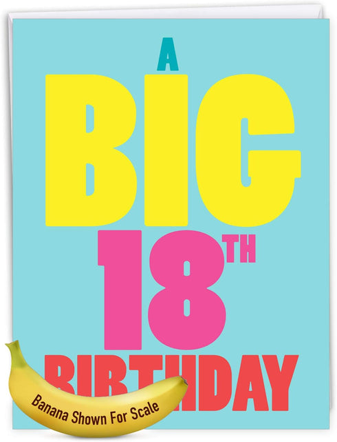 NobleWorks 18th Milestone Birthday Card, 8.5 x 11 Inch, Celebration Stationery with Envelope