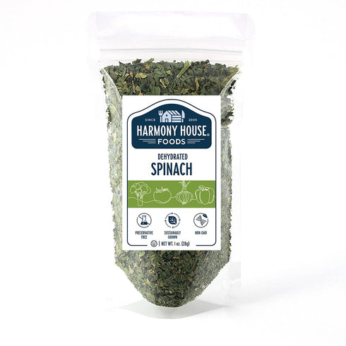 Harmony House Dried Spinach Flakes Dehydrated Vegetables For Cooking, Camping, Emergency Supply