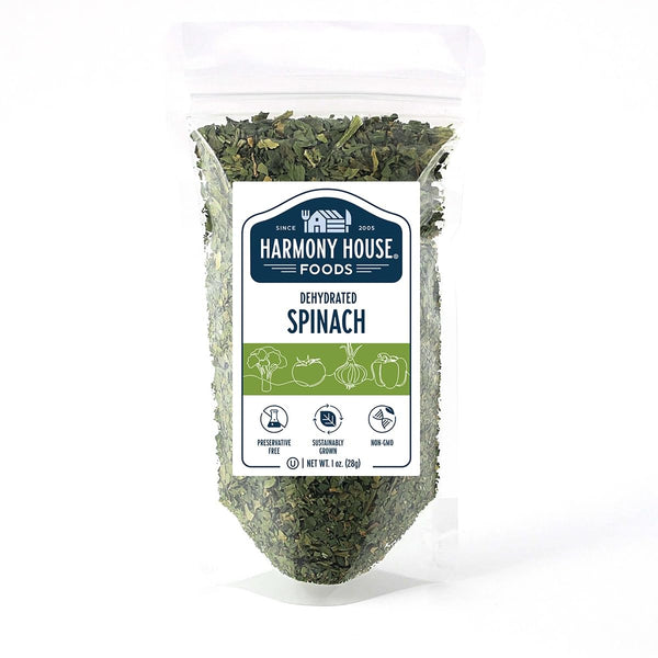 Harmony House Dried Spinach Flakes Dehydrated Vegetables For Cooking, Camping, Emergency Supply