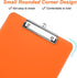 Rimilak Plastic Clipboards with Low Profile Metal Clip, Translucent Clip Board, 12.5 x 9 Inch, Orange