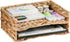 BTSKY 2 Tier Water Hyacinth Letter File Storage Basket, Woven Paper Organizer Tray for Desk Document and Office Paper