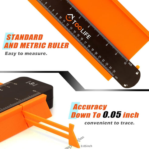 Gadgets(10Inch) TOOLIFE Contour Gauge,Christmas Gifts for Men Dad Husband,Woodworking Tools for Flooring Carpentry