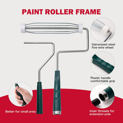 9" 20 Set, 4"9" Set Mister Rui Paint Roller Kit, Piece Paint Brush and Roller Microfiber Roller Covers, Painting