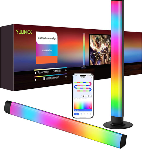 YULINKCO Smart RGB+IC LED Light Bar for Room, 16-Inch TV LED Backlight with