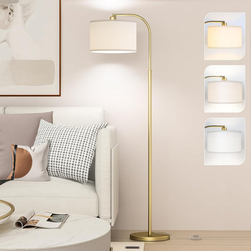 Arc Floor Lamps for Living Room with 3 Color Temperatures, Modern Floor