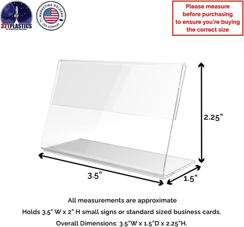 Marketing Holders 10 Pack Table Tent 3.5" x 2" Sign Holder - Horizontal Deli Ice Cream Shop Pricing