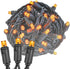 Novelty Lights 25ft Christmas String Lights, 50 Amber/Orange LED Bulbs on Black